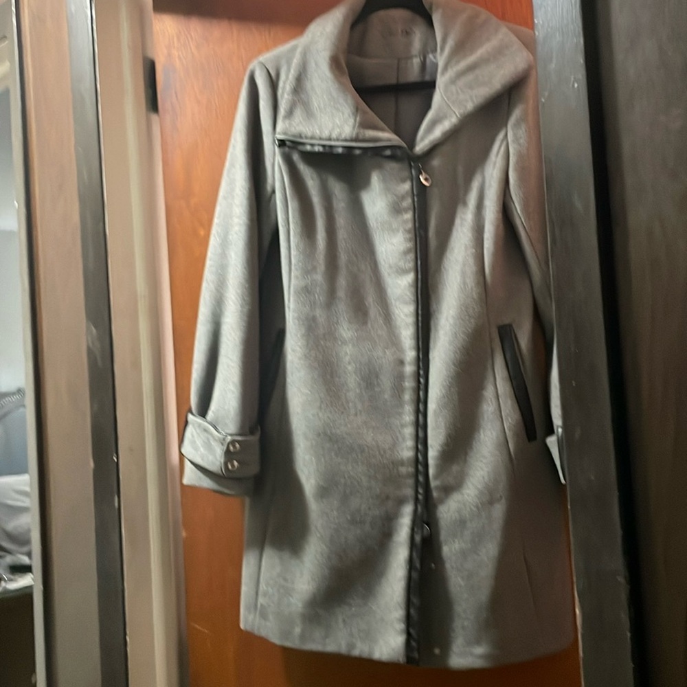 Women’s Calvin Klein with black Faux trim wool coat